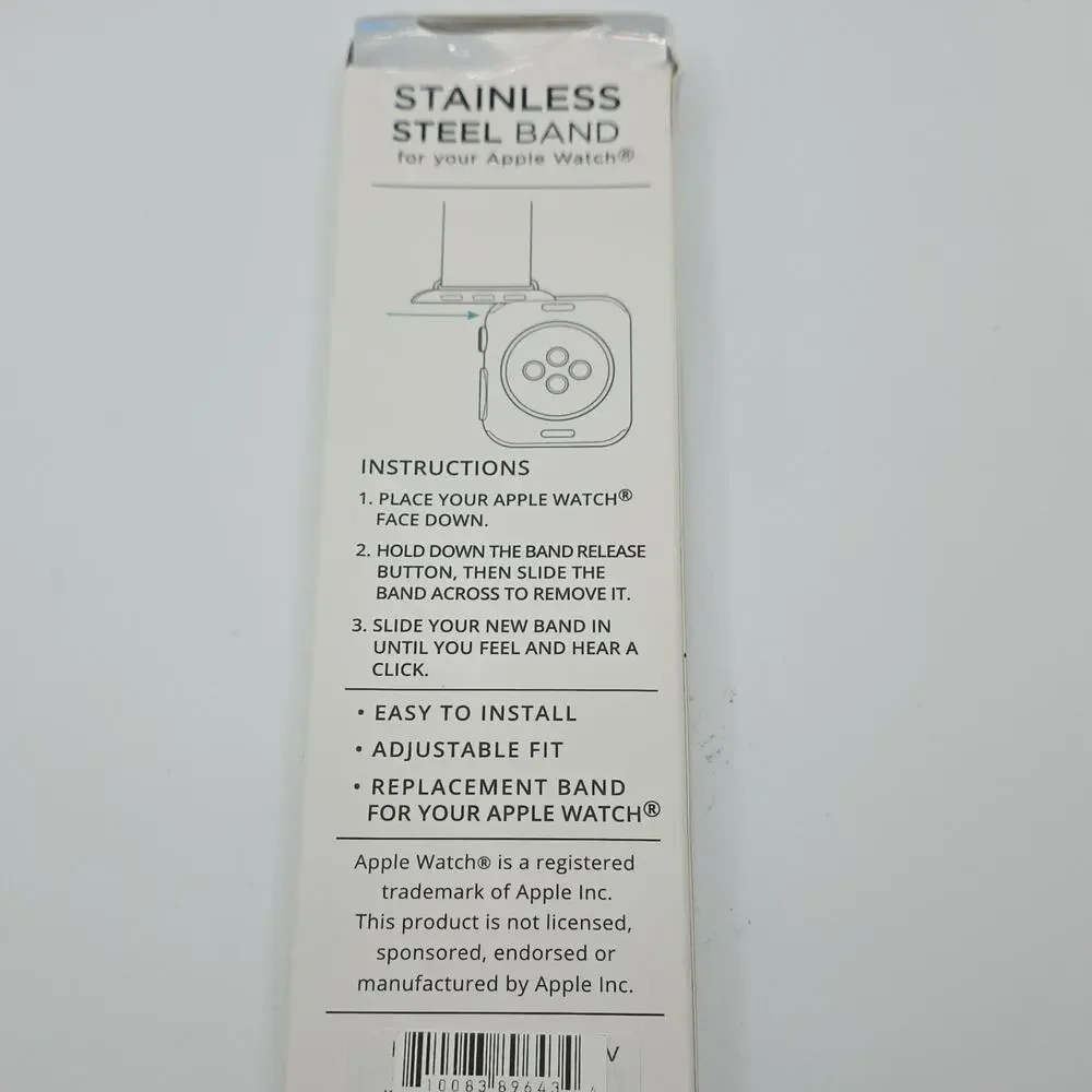 Stainless Steel Strap Band for Apple Watch 38/40/41mm - Silver